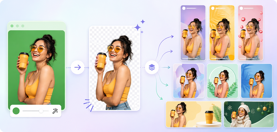 green screen background remover for social media creatives