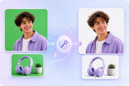 ai green screen remover for clean subject cutouts