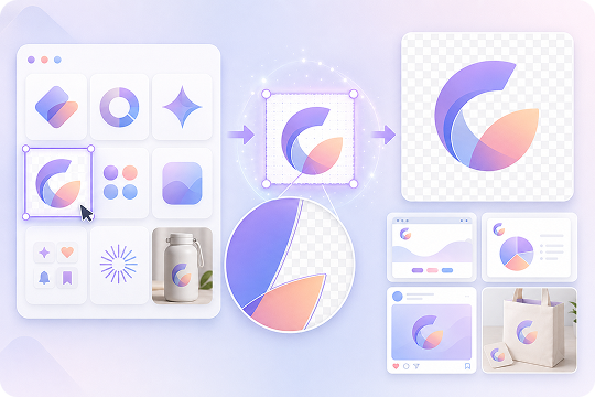 ai logo cutout with pixel-perfect edges