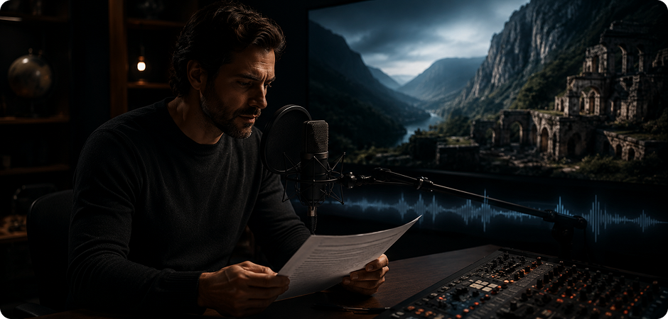 deep male voice generator for documentary narration