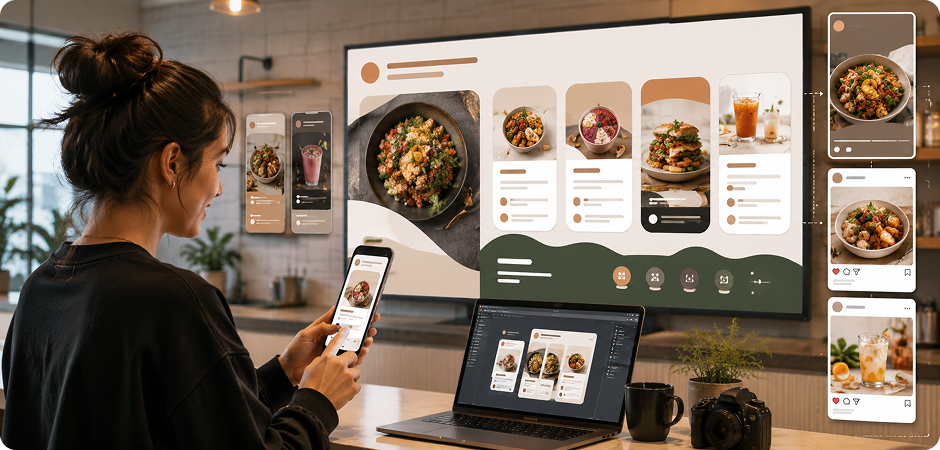 digital and social media menu maker