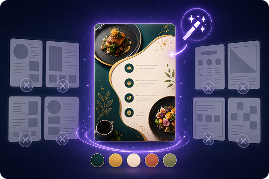no templates pure ai menu designer