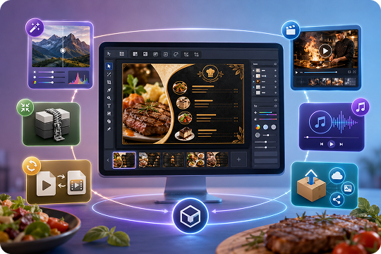 all in one menu maker program for media needs