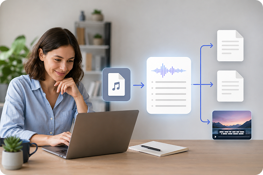export mp3 to text as txt and srt
