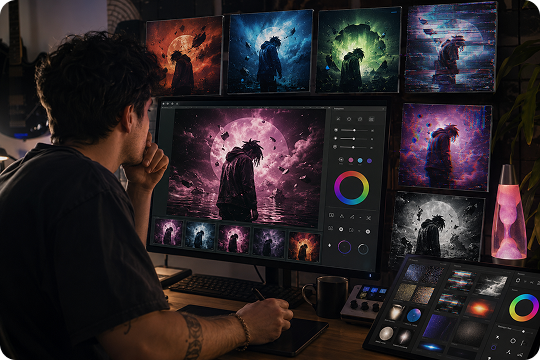 customize an explicit album cover design with AI
