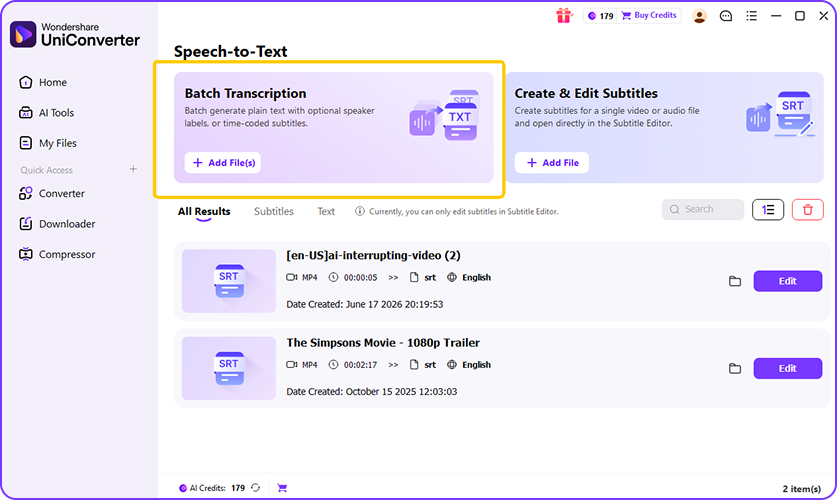 upload audio file for transcription
