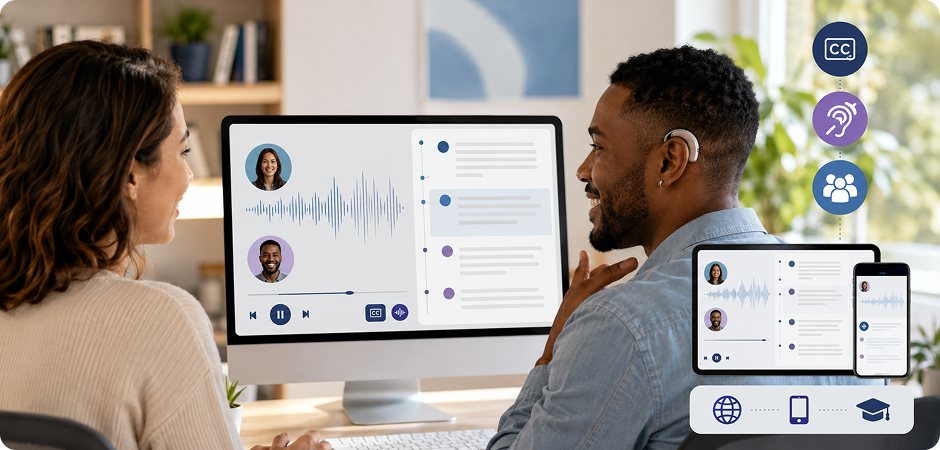 accessibility teams provide podcast transcripts for listeners