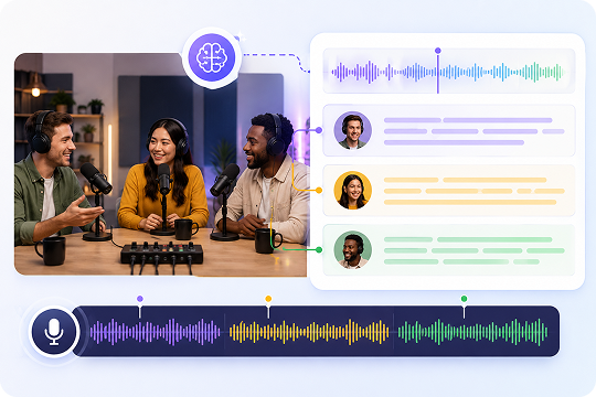 accurate ai podcast transcription with speaker labels
