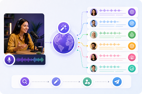 transcribe podcasts in 20 plus languages with auto detection