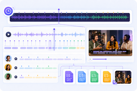 word level timestamps for podcast transcripts