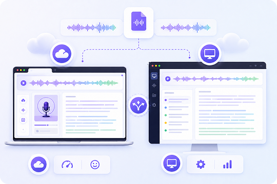 desktop and online podcast transcription options