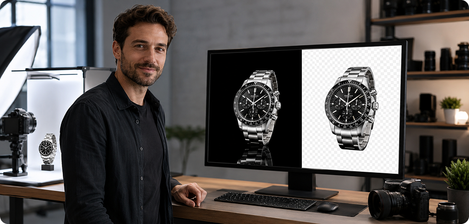 remove black background from product photos