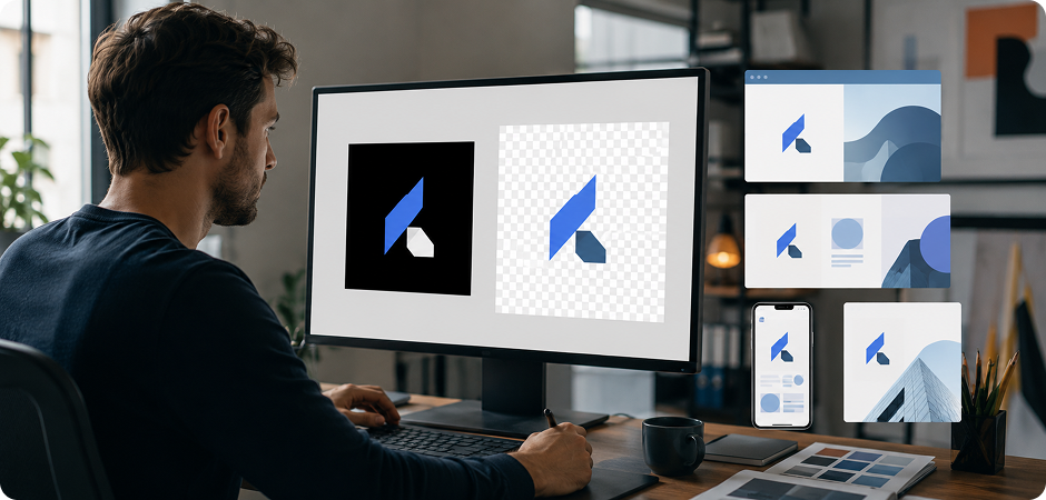 remove black background from logos