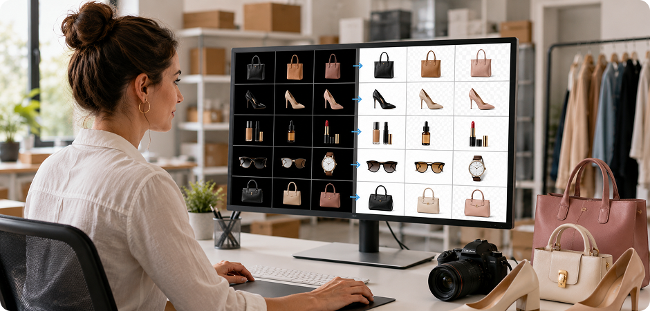 create ecommerce product cutouts from black backgrounds