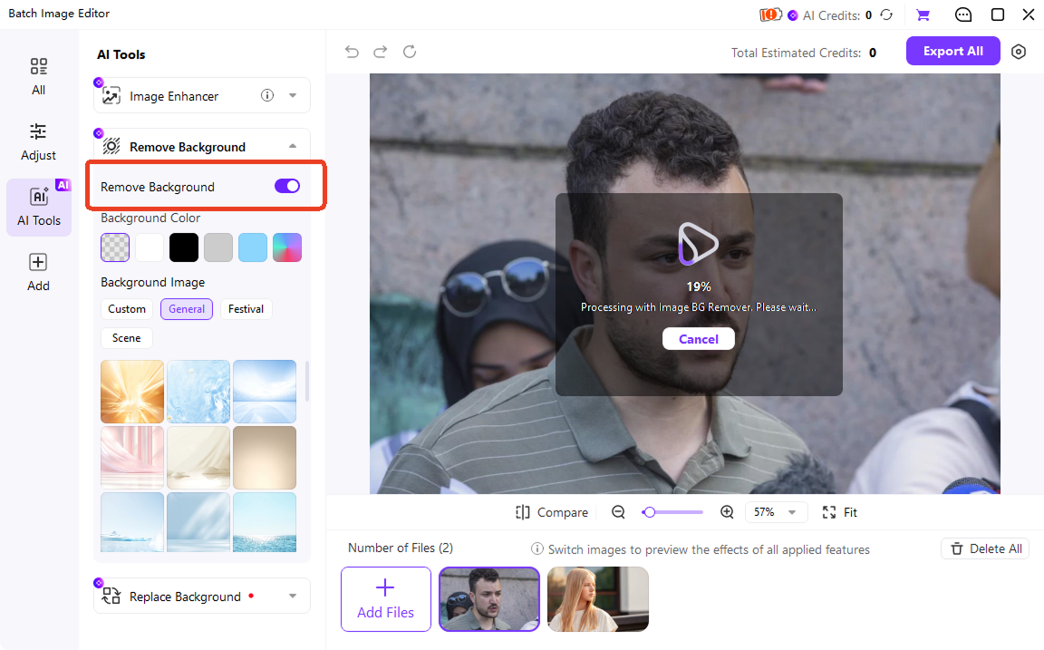 ai removes color automatically
