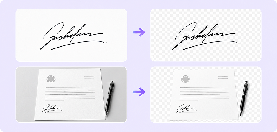 remove white background from signatures and scanned documents