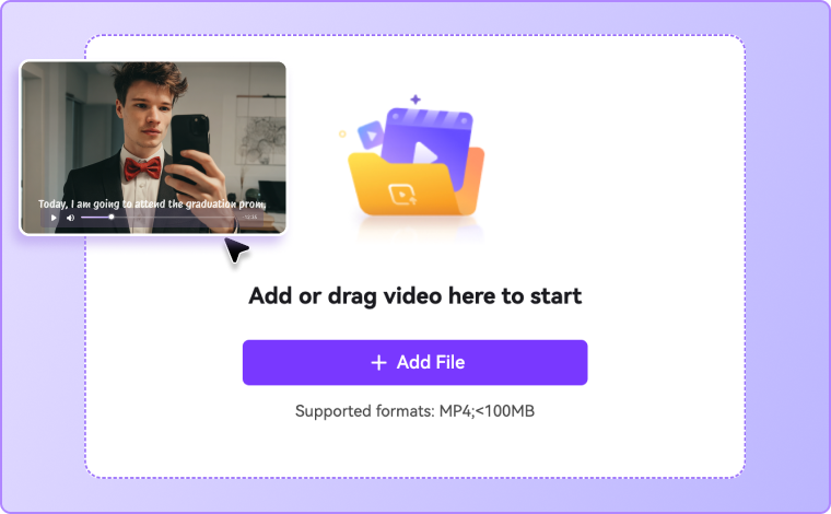 upload your video to remove subtitles online