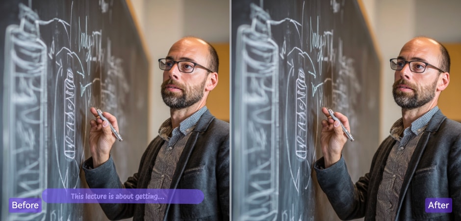 remove captions from tutorials and presentation videos