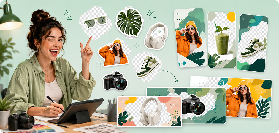 remove white background for social media stickers and thumbnails