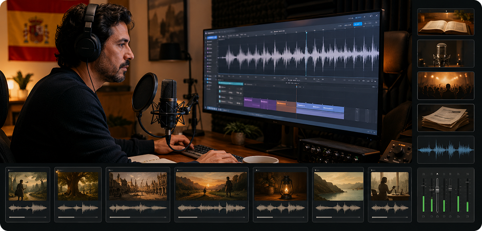 Spanish text to audio for audiobooks and podcasts