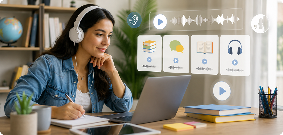 Spanish text to speech for e-learning and language practice