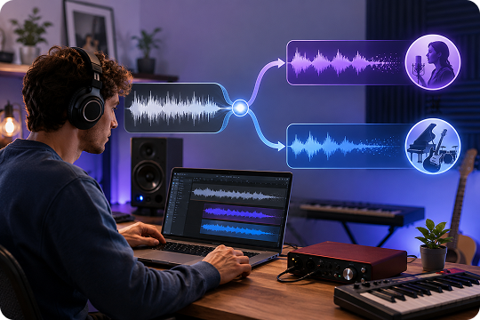 ai stem splitter for clean vocal and instrumental separation
