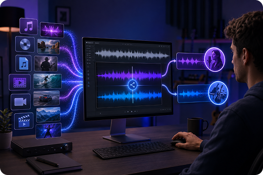 audio splitter with popular music and video format support
