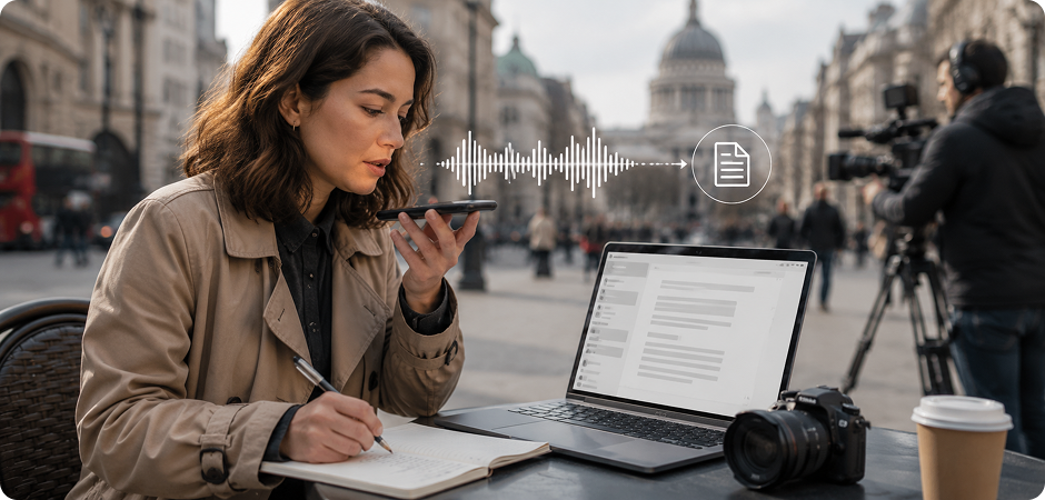 writers and journalists transcribe interviews and field recordings