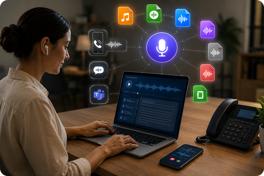broad audio format support for voicemail files