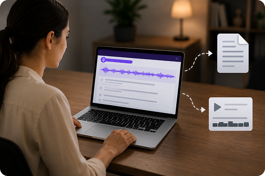 export voicemail transcripts as txt or srt