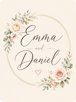 script name wedding logo generated by AI