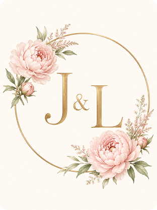floral wedding monogram generated by AI