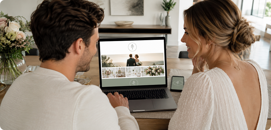 wedding website logo for a polished event page