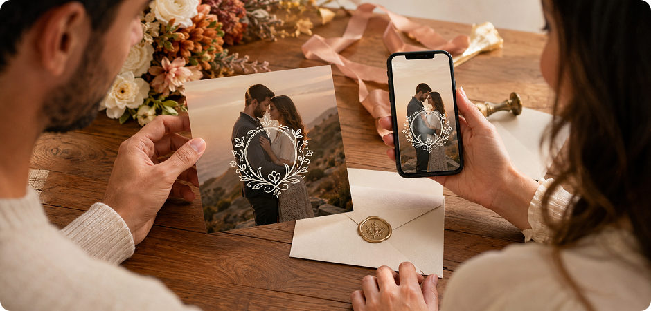 save the date wedding logo for printed and digital cards