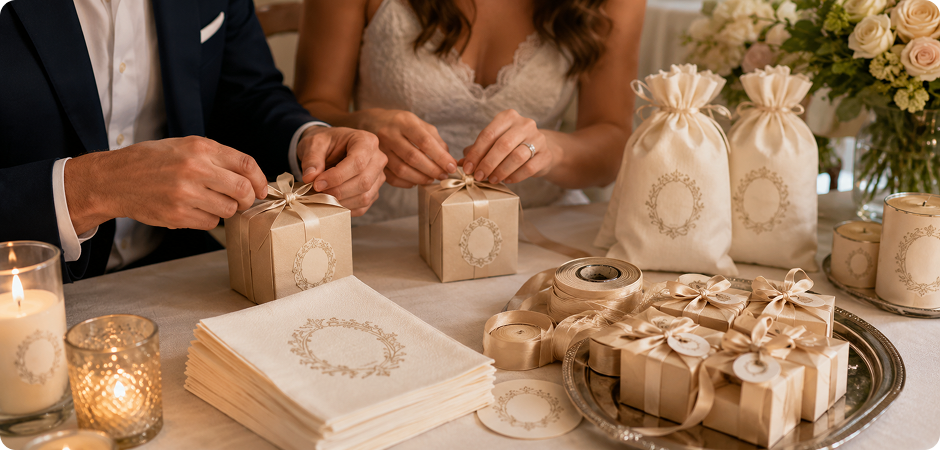 wedding monogram for napkins favors and gift tags