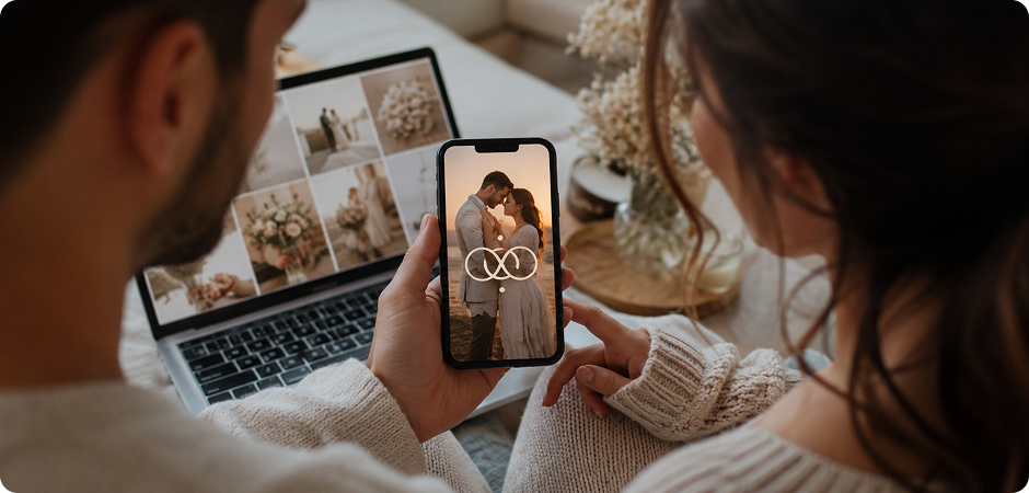 couple logo for instagram wedding announcements
