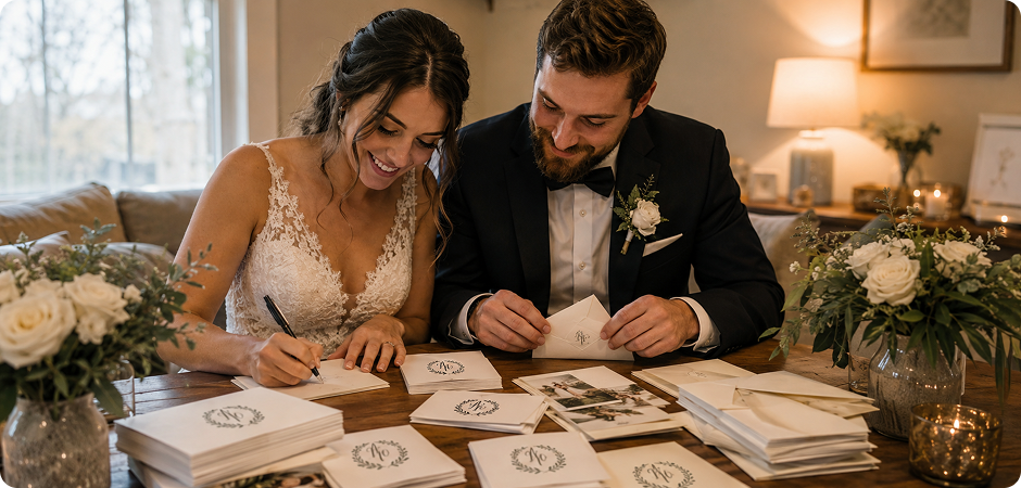 wedding monogram logo for thank you cards