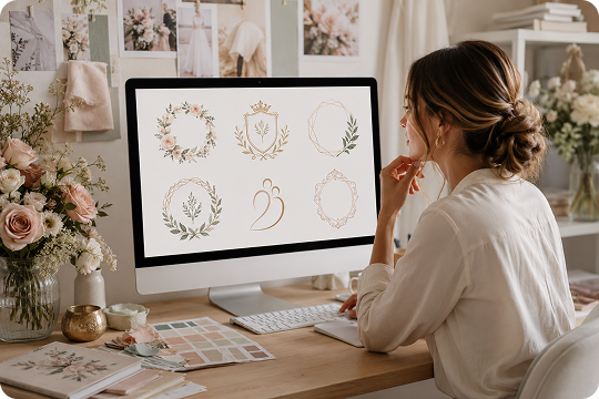 designer grade wedding logo maker output