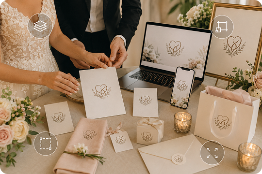 wedding logo design for invitations websites signs and printed details