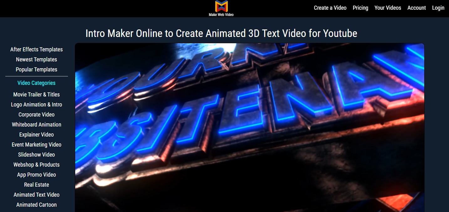 FREE 3d Intro Maker Online