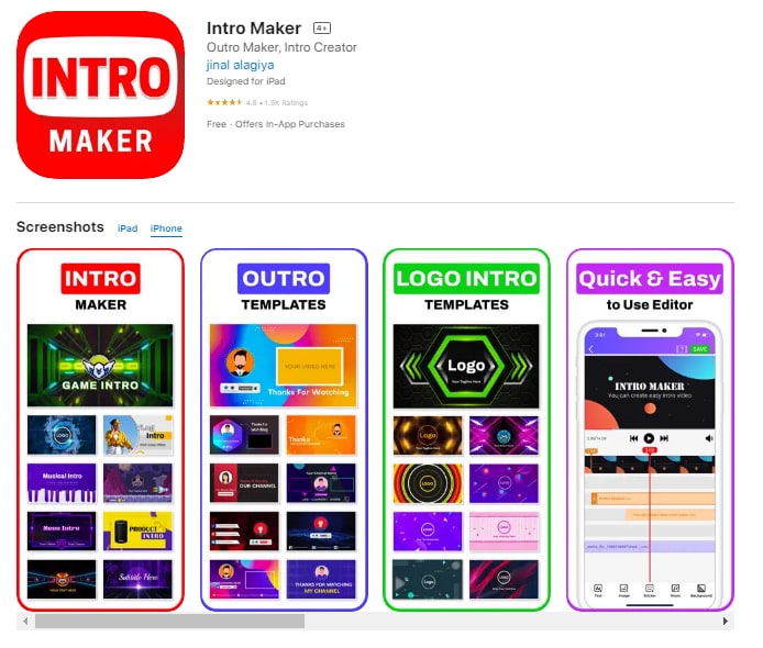 app intro maker outro maker