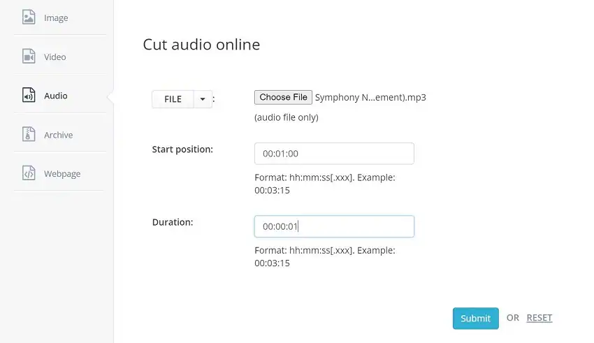 set start time or duration