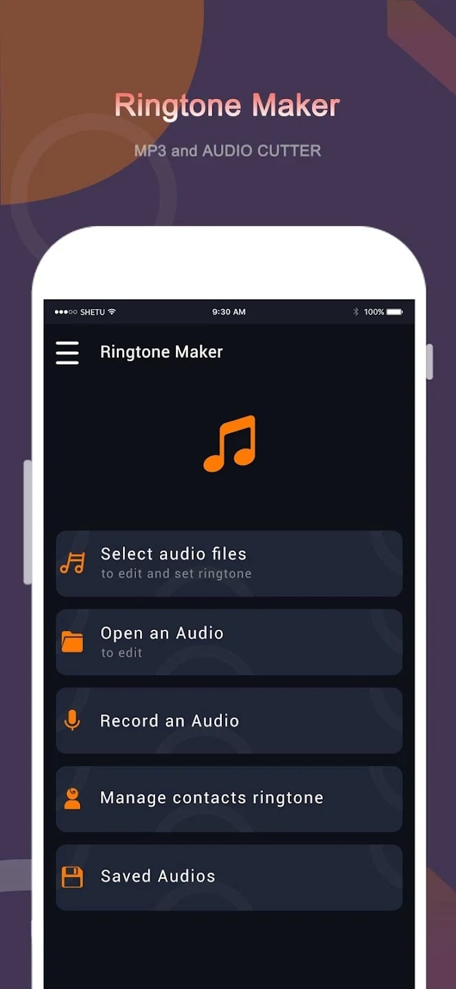 Ringtone Maker and audio cutter interface