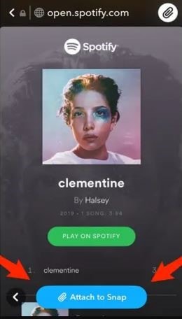 steps to share spotify music to snapchat 3