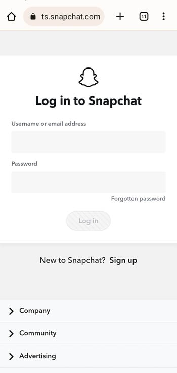 log in to the snapchat web on your browser