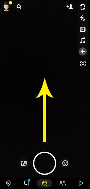 Wischen Sie in der Snapchat-Kamera nach oben