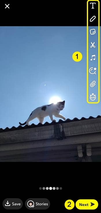 modifier la photo sur snapchat et cliquer sur suivant