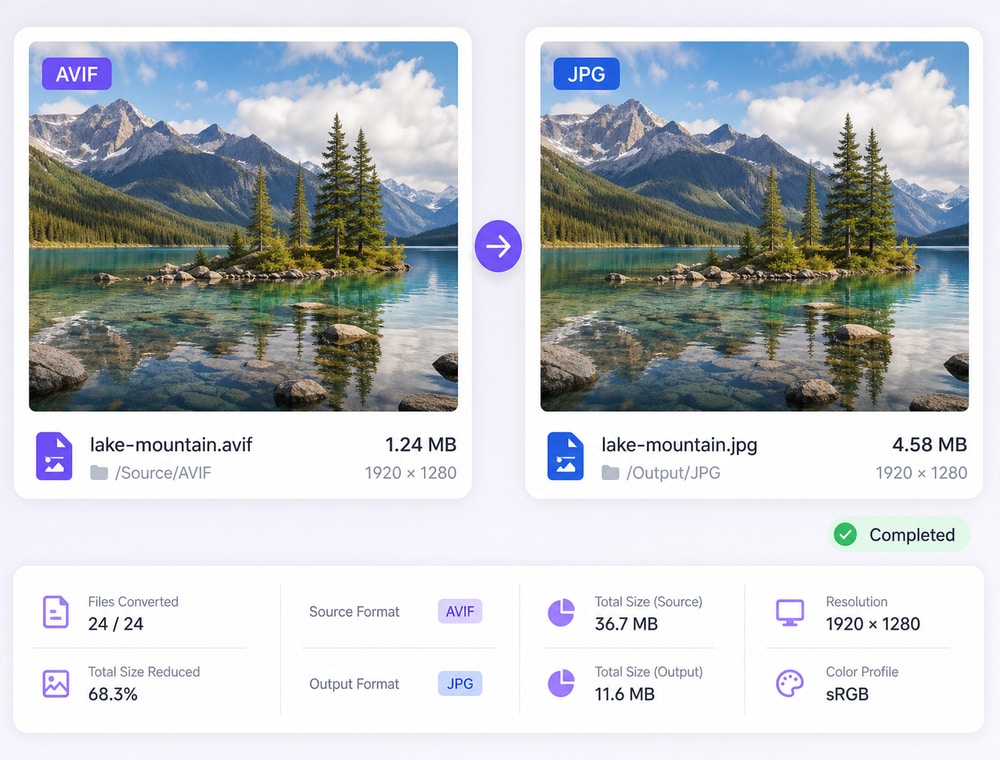 Create JPG copies with clear format expectations