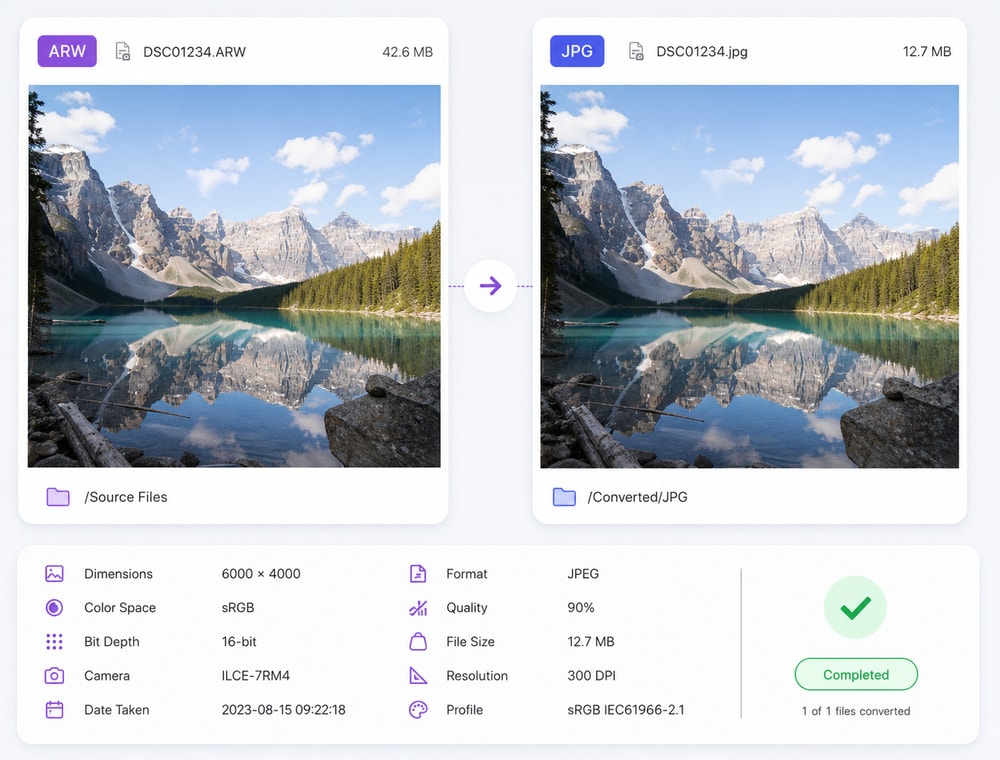 Create JPG Copies Without Replacing ARW Originals