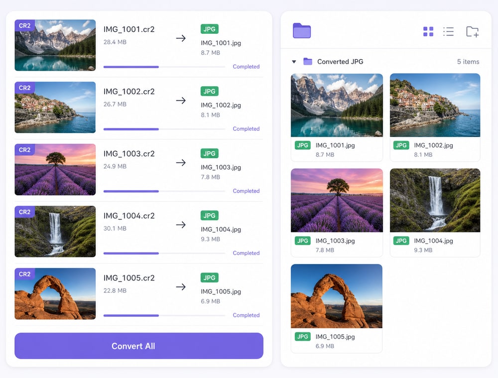 Create JPG Delivery Copies From Your Supported CR2 Collection